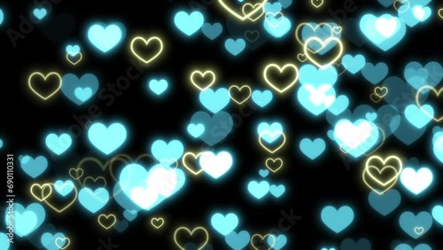 【エフェクト素材】水色と黄色のハート【effect】