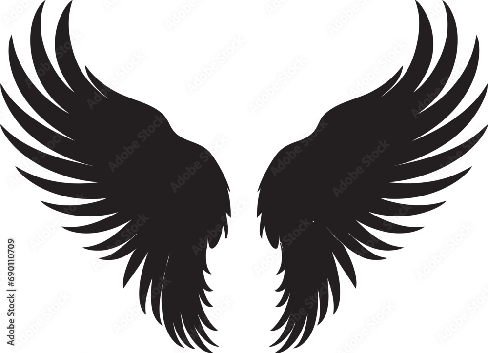 Obraz premium Graceful Guardian: Angelic Icon Cherubic Charm: Wings Icon Design