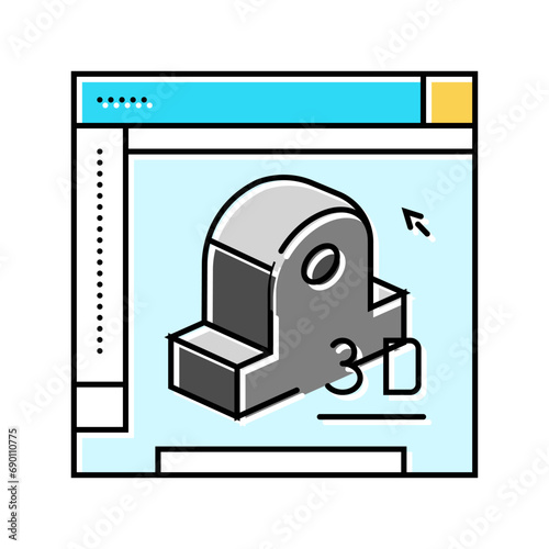 3d modeling architectural drafter color icon vector. 3d modeling architectural drafter sign. isolated symbol illustration