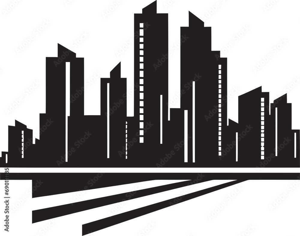 Prime Properties: Iconic Estate Emblem Metro Matrix: Real Estate Logo Vector