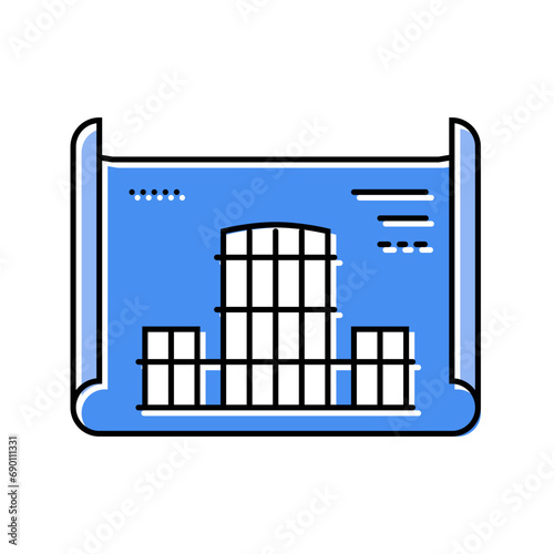 blueprint creation architectural drafter color icon vector. blueprint creation architectural drafter sign. isolated symbol illustration