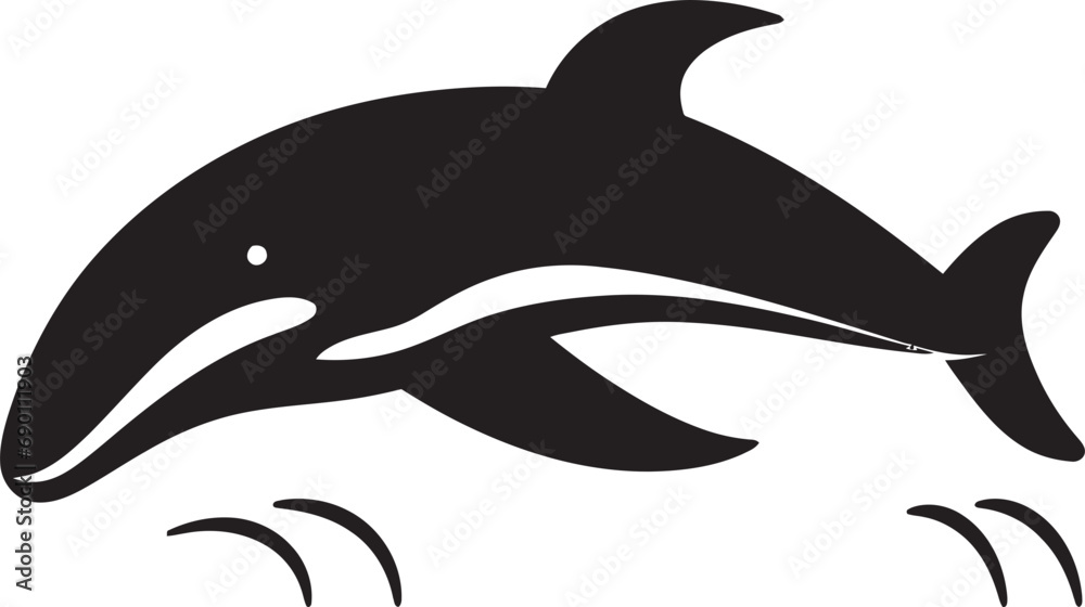 Fototapeta premium Splash Symphony Emblematic Whale Icon Maritime Melody Logo Vector Icon