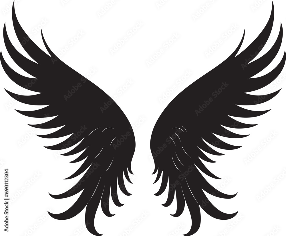 Obraz premium Ethereal Elegance: Angel Wings Vector Heavenly Halo: Wings Logo Design