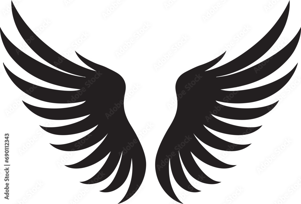 Fototapeta premium Ethereal Elegance: Angel Icon Design Heavenly Halo: Emblem of Wings