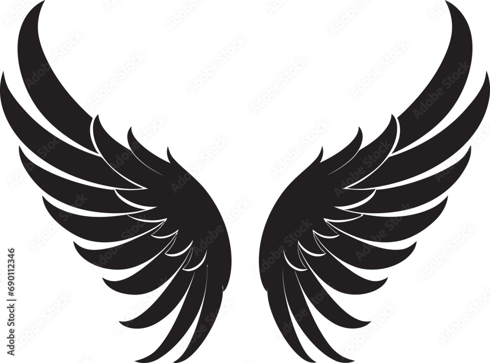Fototapeta premium Serene Seraph: Iconic Angel Design Angelic Aura: Wings Emblematic Logo