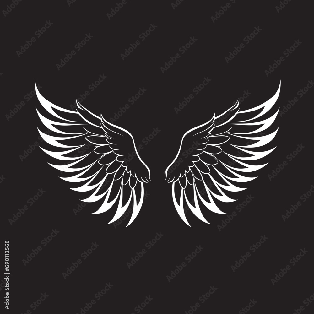 Fototapeta premium Graceful Guardian: Angel Icon Vector Cherubic Charm: Logo Vector Wings