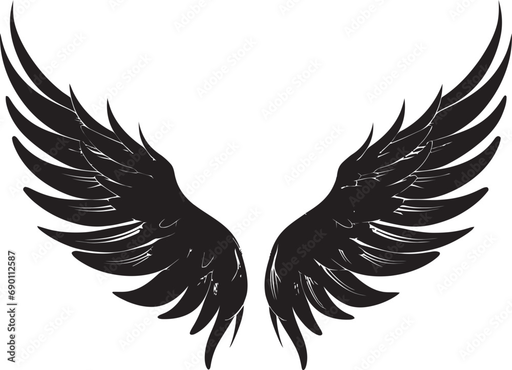Fototapeta premium Ethereal Elegance: Angel Icon Design Heavenly Halo: Emblem of Wings