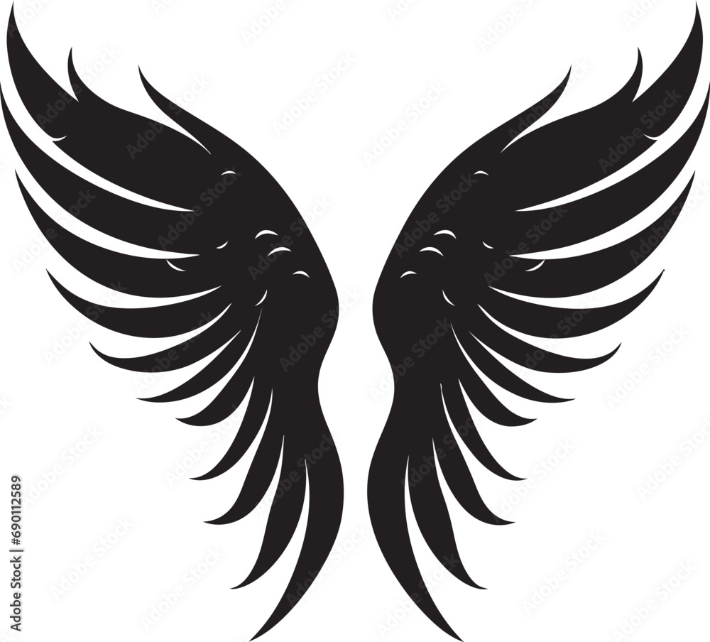Fototapeta premium Heavenly Halo: Emblem of Wings Serene Seraph: Iconic Angel Design