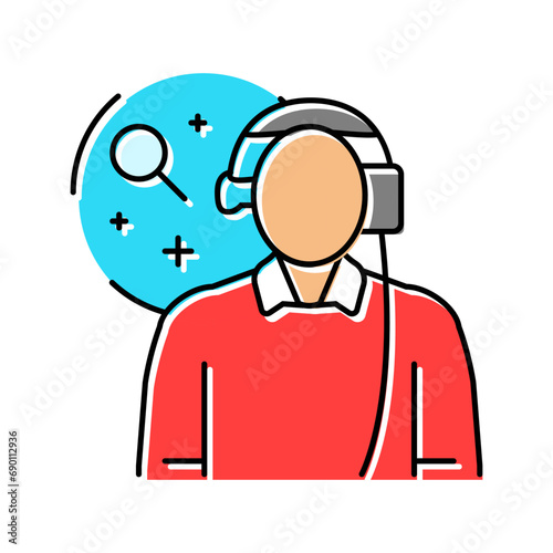 hearing assessment audiologist doctor color icon vector. hearing assessment audiologist doctor sign. isolated symbol illustration