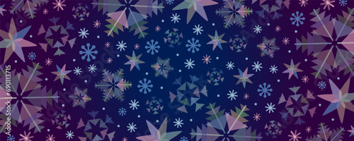 クリスマスに使える雪の結晶の青いベクター背景画像