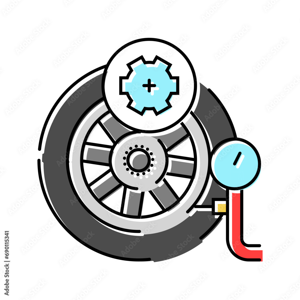 tire maintenance car mechanic color icon vector. tire maintenance car mechanic sign. isolated symbol illustration