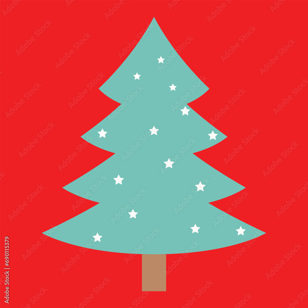 Obraz premium christmas tree on red background vector 100% editable 