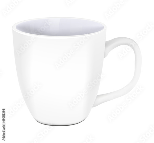 Simple white Cup gray inside