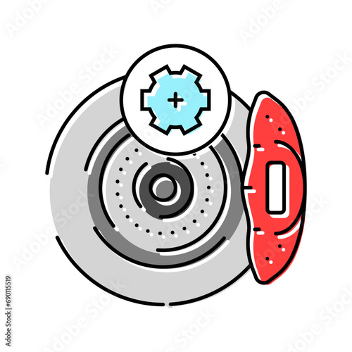 brake pad replacement car mechanic color icon vector. brake pad replacement car mechanic sign. isolated symbol illustration