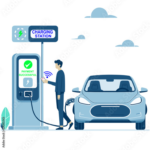 The concept of charging the car is payment for charging the car.