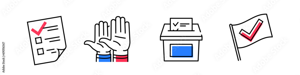 Vote icon set. Linear style. Vote icon set. Linear style.