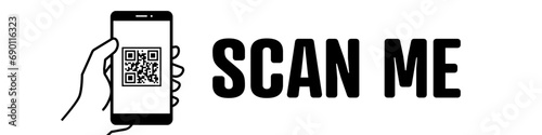 Scan me banner. Qr code scanner.