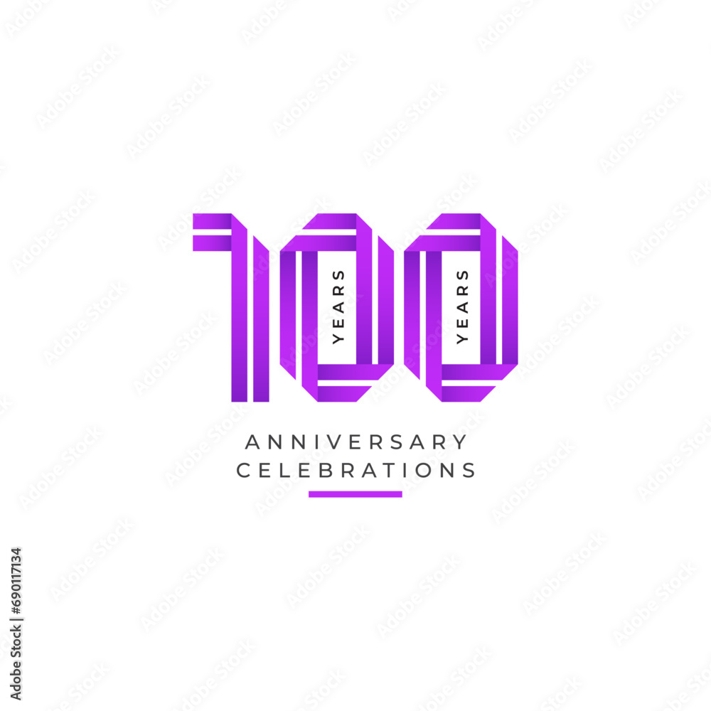 Fototapeta premium 100 years anniversary celebrations logo concept