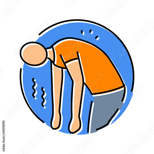 fatigue weakness disease symptom color icon vector. fatigue weakness disease symptom sign. isolated symbol illustration photo