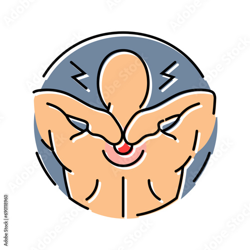muscle joint pain disease symptom color icon vector. muscle joint pain disease symptom sign. isolated symbol illustration