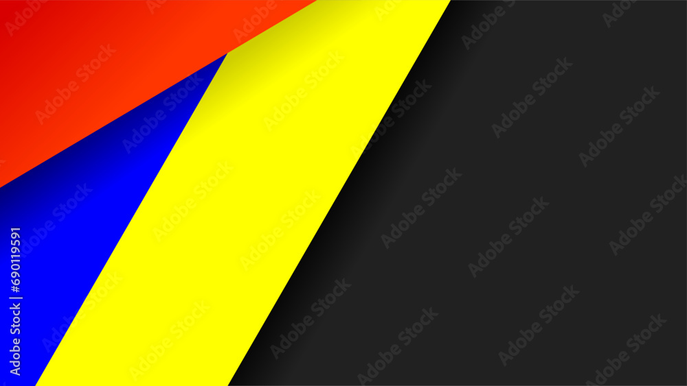 Red blue yellow 3d colors strip RGB grey presentation background Red blue yellow 3d colors strip RGB grey presentation background