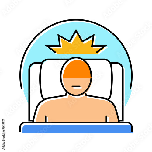 difficulty sleeping disease symptom color icon vector. difficulty sleeping disease symptom sign. isolated symbol illustration