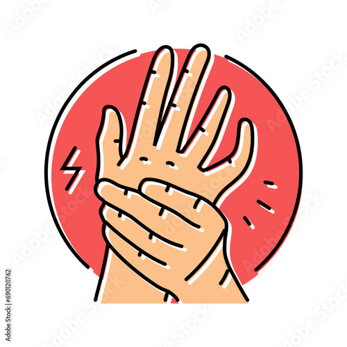 numbness tingling disease symptom color icon vector. numbness tingling disease symptom sign. isolated symbol illustration