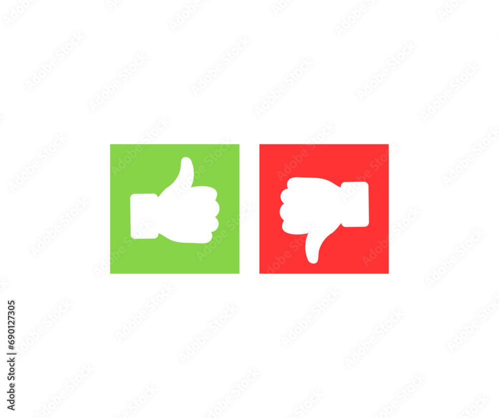 Do and Don't. Like and dislike. Thumbs up and thumbs down icons. Social media concept vector design and illustration.
Do and Don't. Like and dislike. Thumbs up and thumbs down icons. Social media concept vector design and illustration.