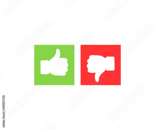 Do and Don't. Like and dislike. Thumbs up and thumbs down icons. Social media concept  vector design and illustration.
