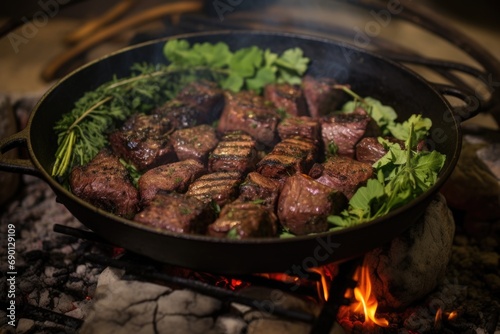 venison on a south african potjiekos barbecue