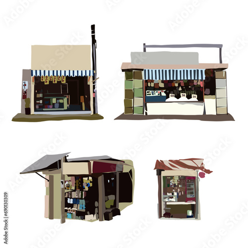 Sari-Sari Haven: Vector Collection Depicting the Charm of Traditional Filipino Neighborhood Stores