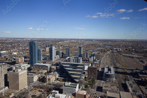 Panorama view over the city of Calgary in Canada