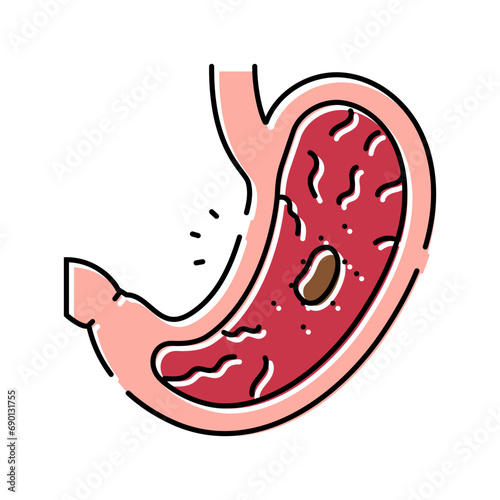 gastric ulcer gastroenterologist color icon vector. gastric ulcer gastroenterologist sign. isolated symbol illustration