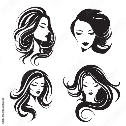 Beauty face abstract logo vector illustration. Vector logo design for beauty salon or hair salon or cosmetic design