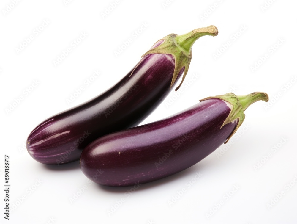 Aubergines isolated on white background Aubergines isolated on white background