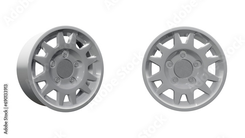 Car alloy wheel on isolated background, alpha channel, png