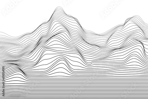 Abstract landscape wireframe vector background. Digital grid technology illustration landscape photo