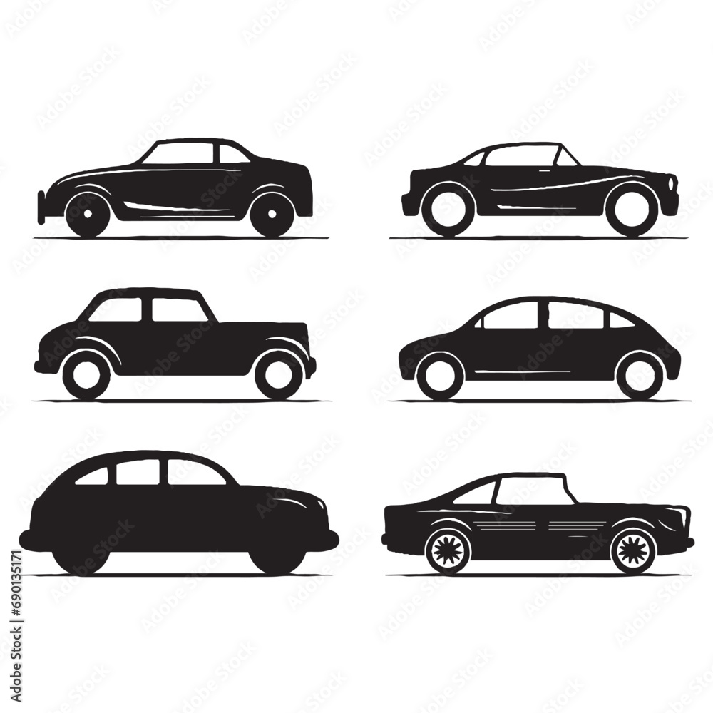 car silhouettes set vector illustration. car silhouettes icon