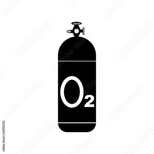 vector symbol illustration, oxygen cylinder icon