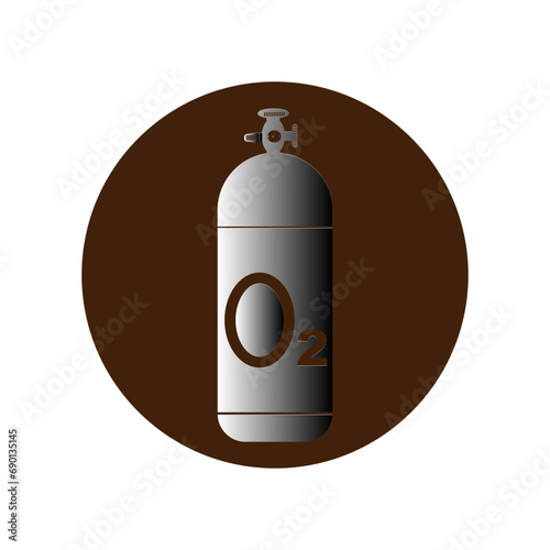 vector symbol illustration, oxygen cylinder icon