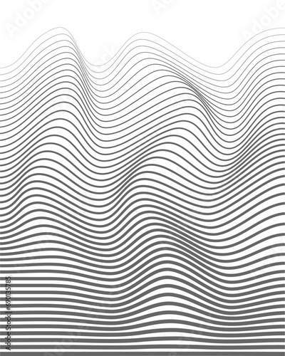 Wave stripe background. Ripple striped texture curve lines background