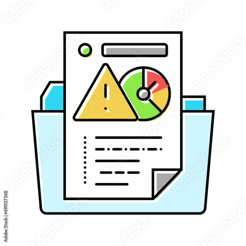 assessment report risk color icon vector. assessment report risk sign. isolated symbol illustration