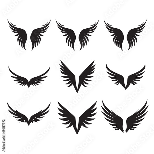 Wings icon vector illustration. wings angel icon