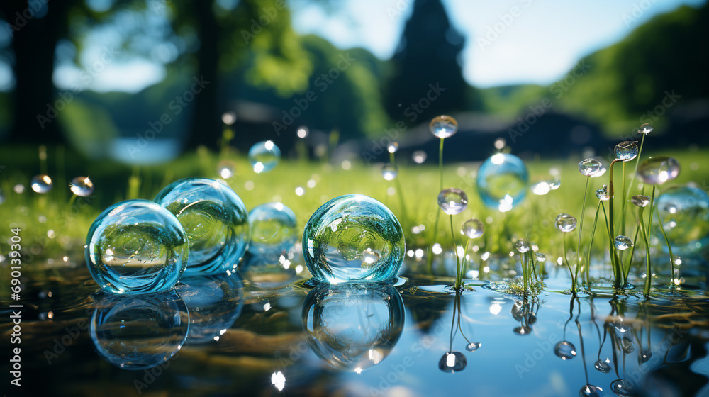 Water bubbles.