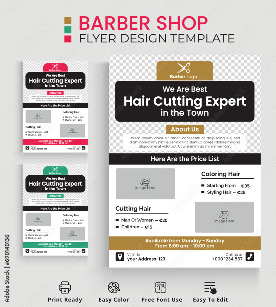 Barber Shop Flyer Design Template