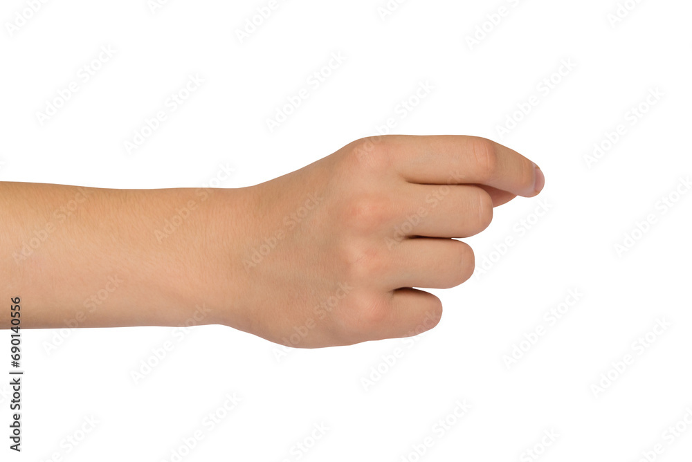 Male hand holds something with the index finger and thumb. PNG isolated on transparent background Male hand holds something with the index finger and thumb. PNG isolated on transparent background