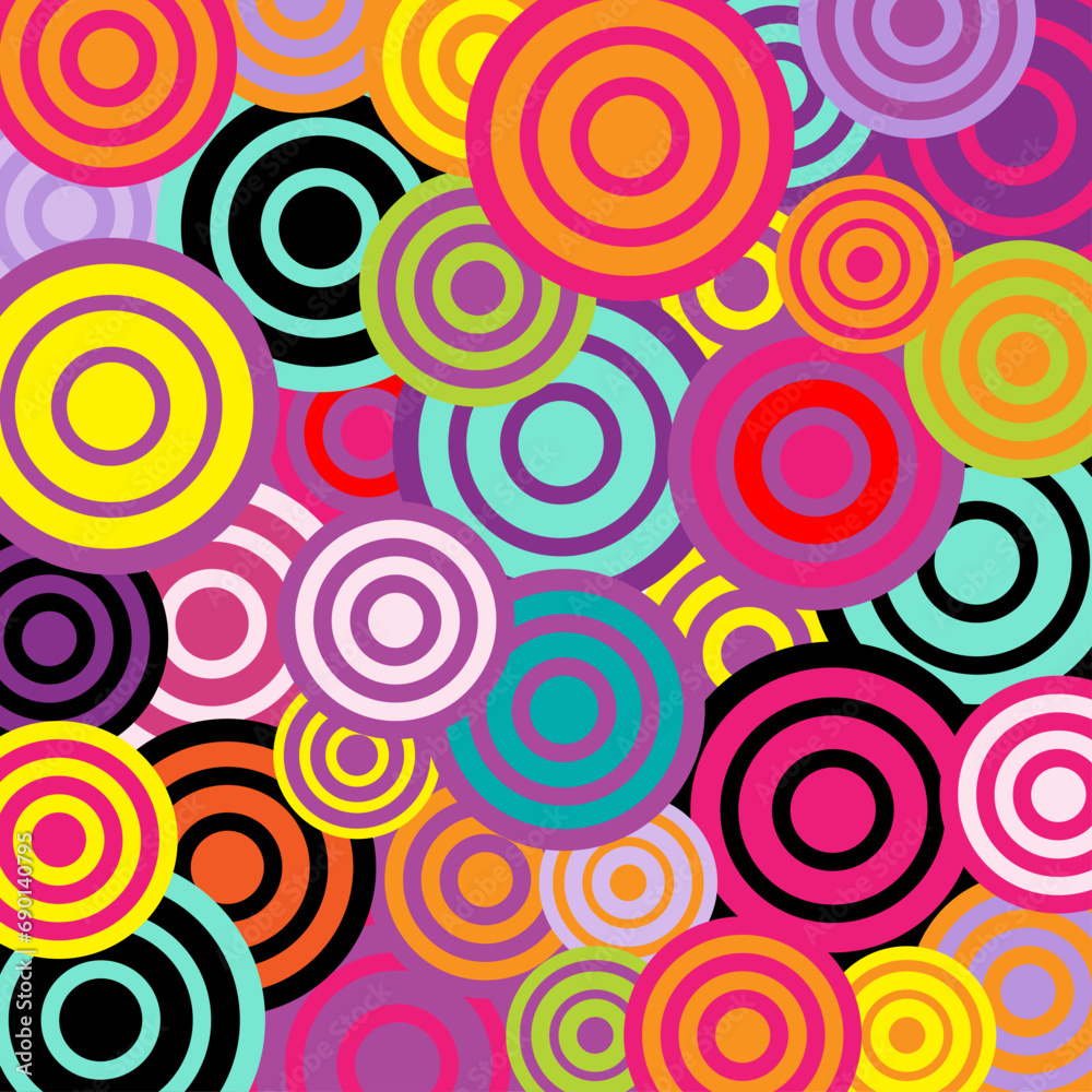 Colorful circle abstract background ,geometric rounded vector illustration.