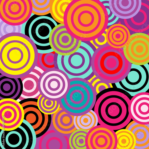 Colorful circle abstract background ,geometric rounded vector illustration.
