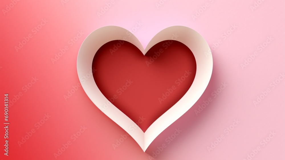 red heart frame Valentines Day background HD