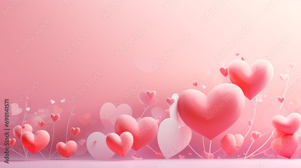 heart shaped balloons Valentines Day background HD